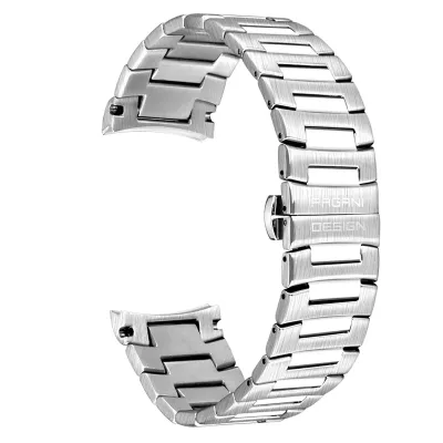 THREE-BEAD STAINLESS STEEL BUTTERFLY LOCK 24MM WATCH STRAP PO-PD001BLTB